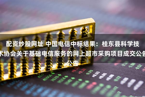 配资炒股网址 中国电信中标结果：桂东县科学技术协会关于基础电信服务的网上超市采购项目成交公告